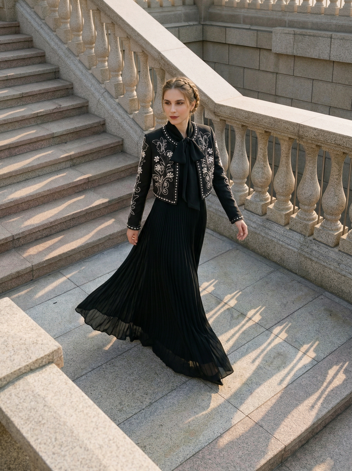 two piece long dress sets SERA Two Piece Wedding Dress